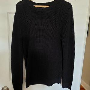 Waffle Knit Black Sweater